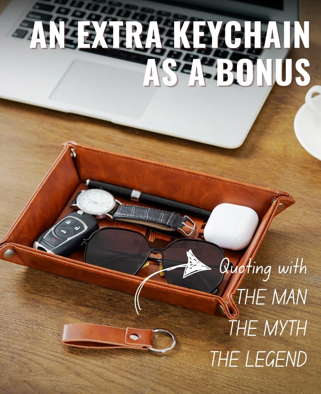 INNObeta Lineman Gifts Valet Tray, Desktop Storage Organizer, PU Leather Bedside Tray, Key Coin Holder, New House Gifts for Friends on Housewarming Party