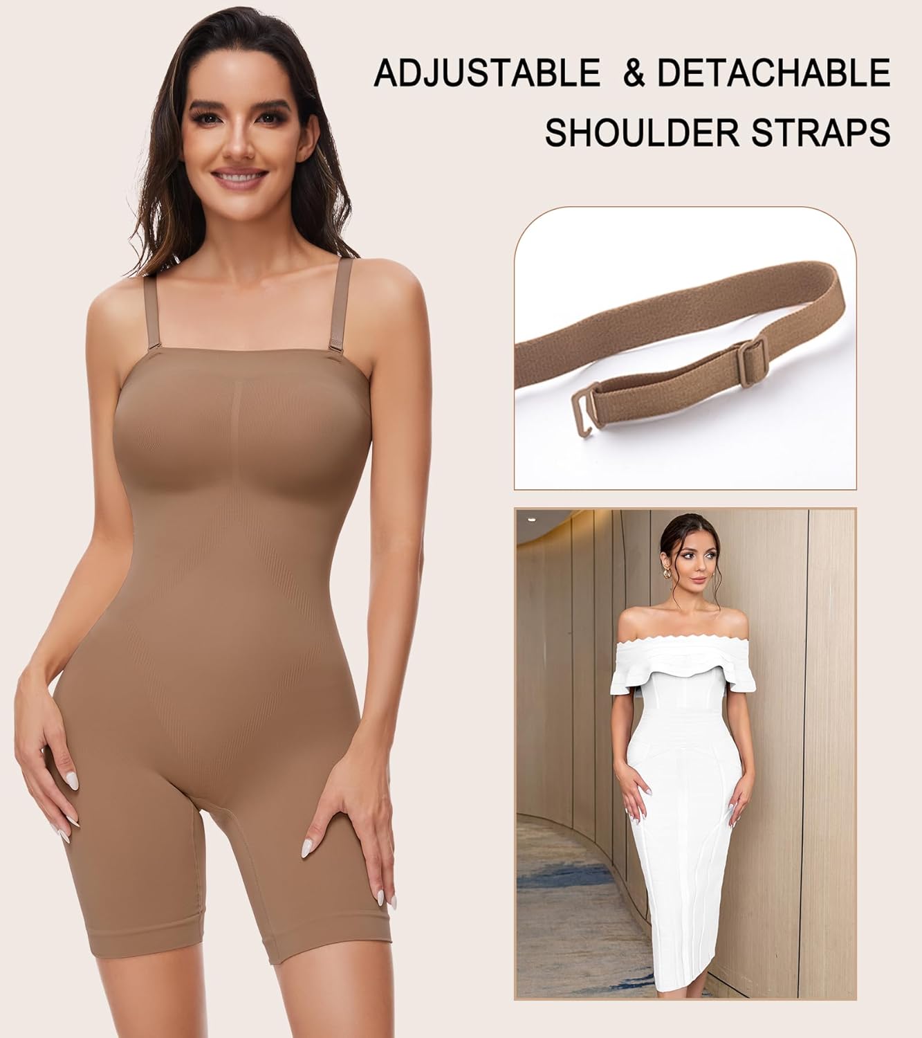 Strapless Shapewear Bodysuit for Women Under Dress Tummy Control Butt Lifter Full Body Shaper - Image 2