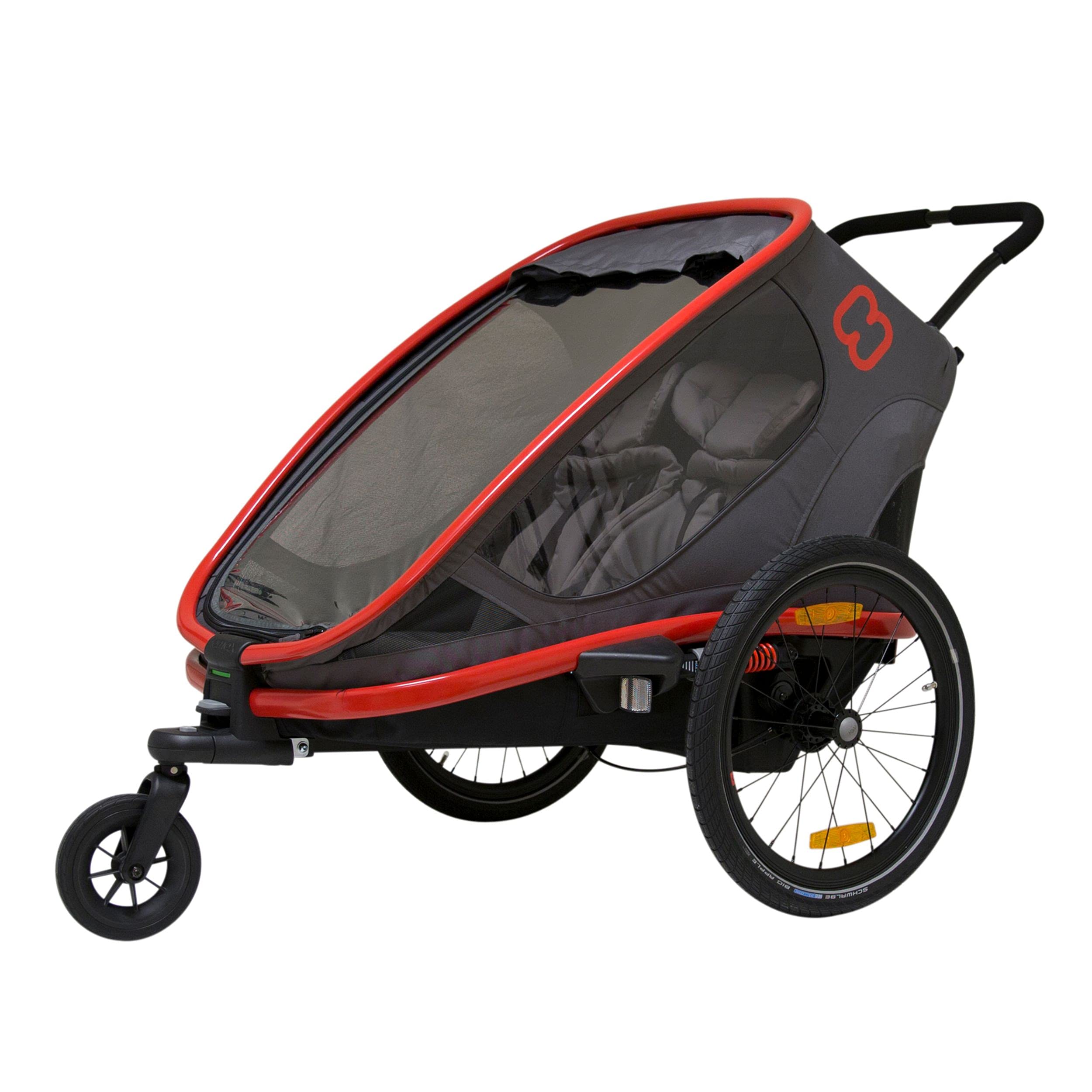HamaxOutback Two Seat Reclining Multi-Sport Child Bike Trailer + Stroller (Jogger Wheel Sold Separately)