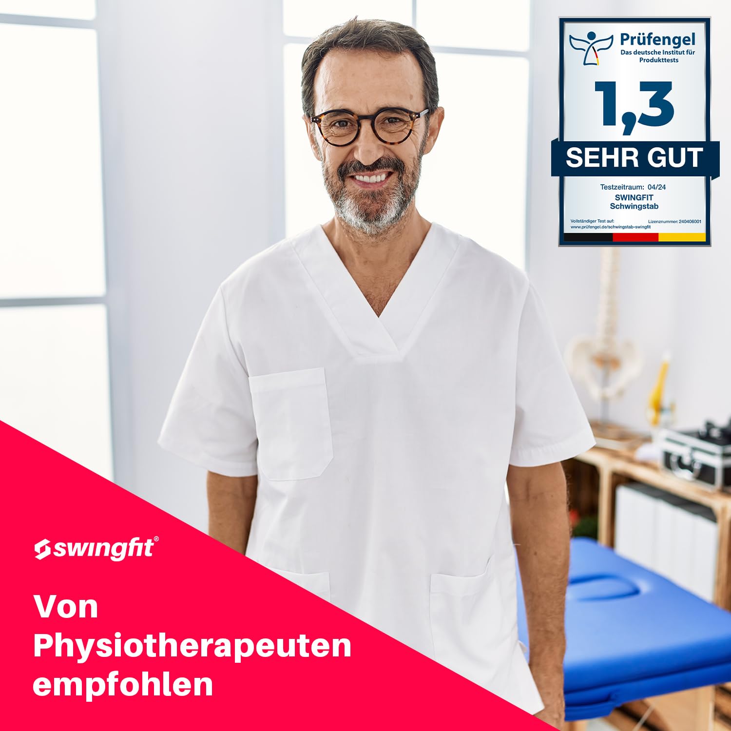 Schwingstab [inkl. Tasche, Band & Trainingsplan] - Von Therapeuten empfohlen Swingstick - Gymnastik Schwungstab für Tiefenmuskulatur