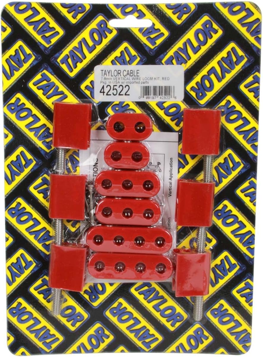 Taylor 42522 7-8mm Vertical Wire Loom Kit Red