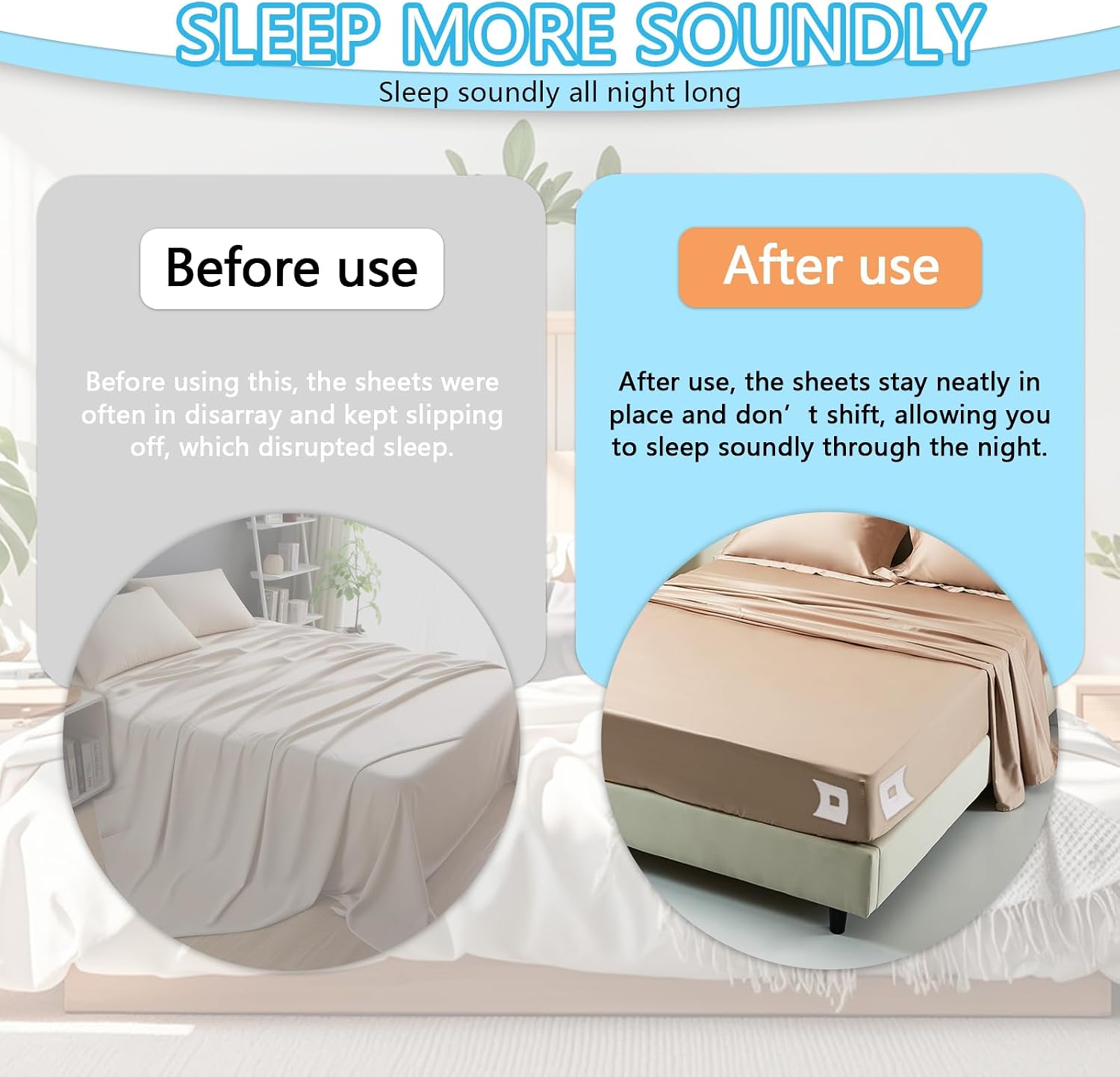 Sheet Holders: Made of high-Strength ABS Material, These Heavy-Duty, Rigid Sheet Clips Feature a Safety Latch to Keep Sheets taut and Smooth—Suitable for All Mattress Sizes (4-Pack)