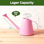Arrosoir Bamworld pour plantes d'intérieur, arrosoir à long bec pour plantes de jardin, petit arrosoir pour fleurs d'intérieur, 1.8L 60oz 1/2 gallon (rose)