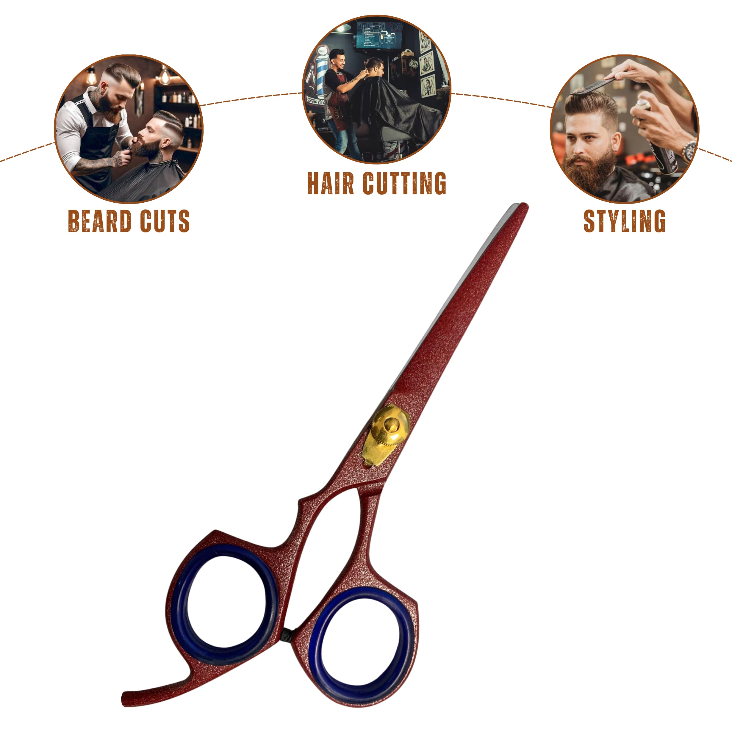 ASM® Professional Hairdressing Barber Hair Scissors, Heavy Duty Stainless Steel Sharp Hairdressing Scissors for Cutting Hair - Image 2