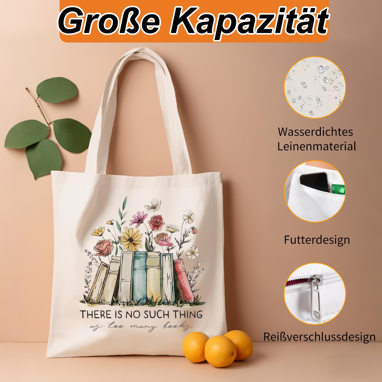 Onperpoe Torba materiałowa z nadrukiem, torba materiałowa, torba do przenoszenia, damska torba na zakupy, do wielokrotnego użytku, Aesthetic, torba bawełniana, torba lniana, prezent dla miłośników