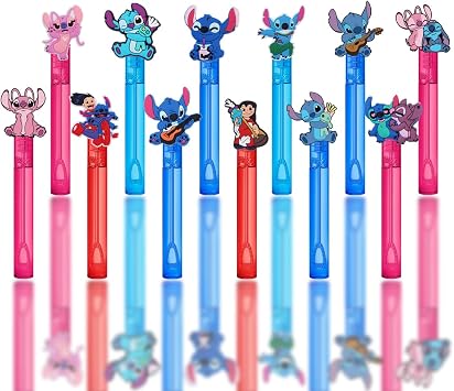 Stitch Birthday Party Favors,24 Pcs Bubble Wands for Kids,Bubble Wand for Birthday Party Supplies Decorations,Classroom Prizes Goodie Bag Stuffers Gift