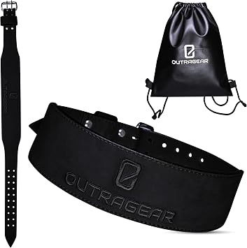 Real Leather Weight Lifting Belt - 7mm Gym Belt for Strength Training - Adjustable Buckle Weight Lifting Belts for Men & Women with Core Back Support