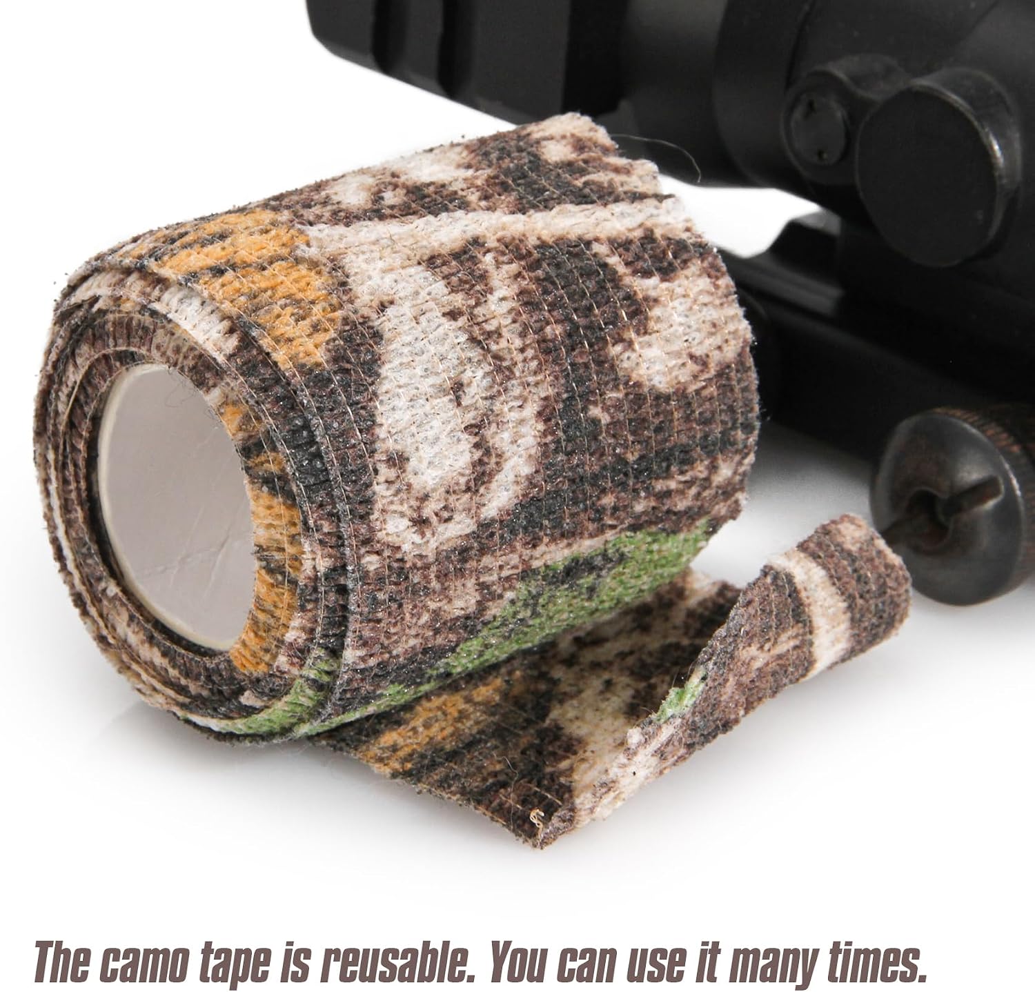 6 Roll Camo Wrap Tape, Camouflage Self-adhensive Form Tape, Elastic Stretch Warp Bandage 2"×16ft for Gun Shooting Bow Flashlight Rifle Hunting Outdoor