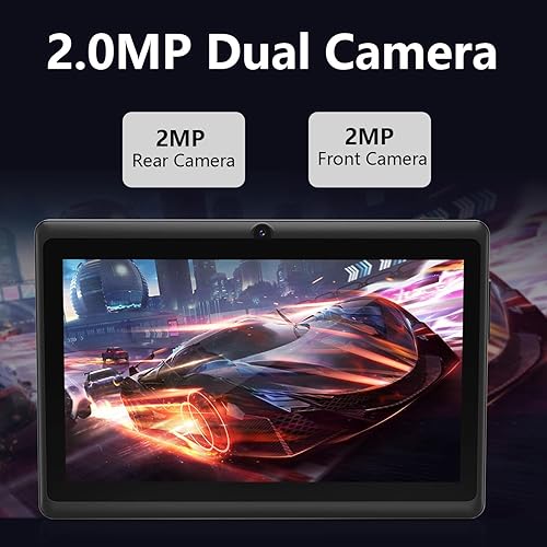 Miniatura 4 de WXUNJA Tablet Android 11, 2+4GB RAM 32GB ROM, procesador de cuatro núcleos, cámara dual, WiFi, conector para auriculares de 0.138 in, FM Bluetooth,