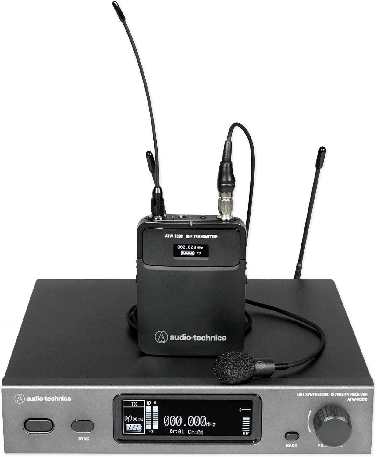 Audio-Technica 3000 Series Wireless Lavalier System - ATW-3211/831DE2 Professional UHF Mic