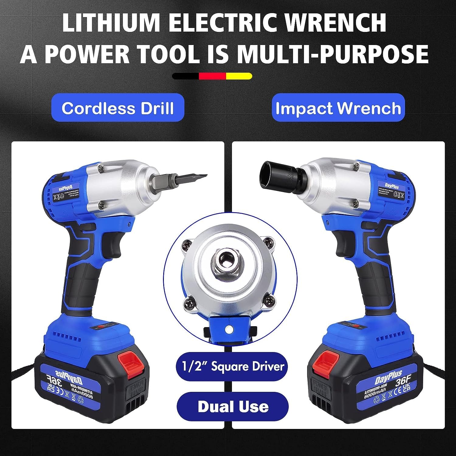 Atornillador de impacto con batería sin escobillas, 21 V 3200 rpm, con cargador de batería, destornillador de impacto, taladro, atornillador de impacto eléctrico para tuercas de rueda de coche