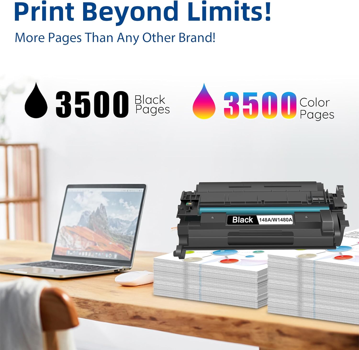 DOSUM 148A Toner Cartridge Black (with Chip) - 2 Pack Replacement for HP 148A W1480A Toner Pro 4001 4101 MFP 4101fdw 4101fdn Pro 4001dw 4001dn 4001n Printer