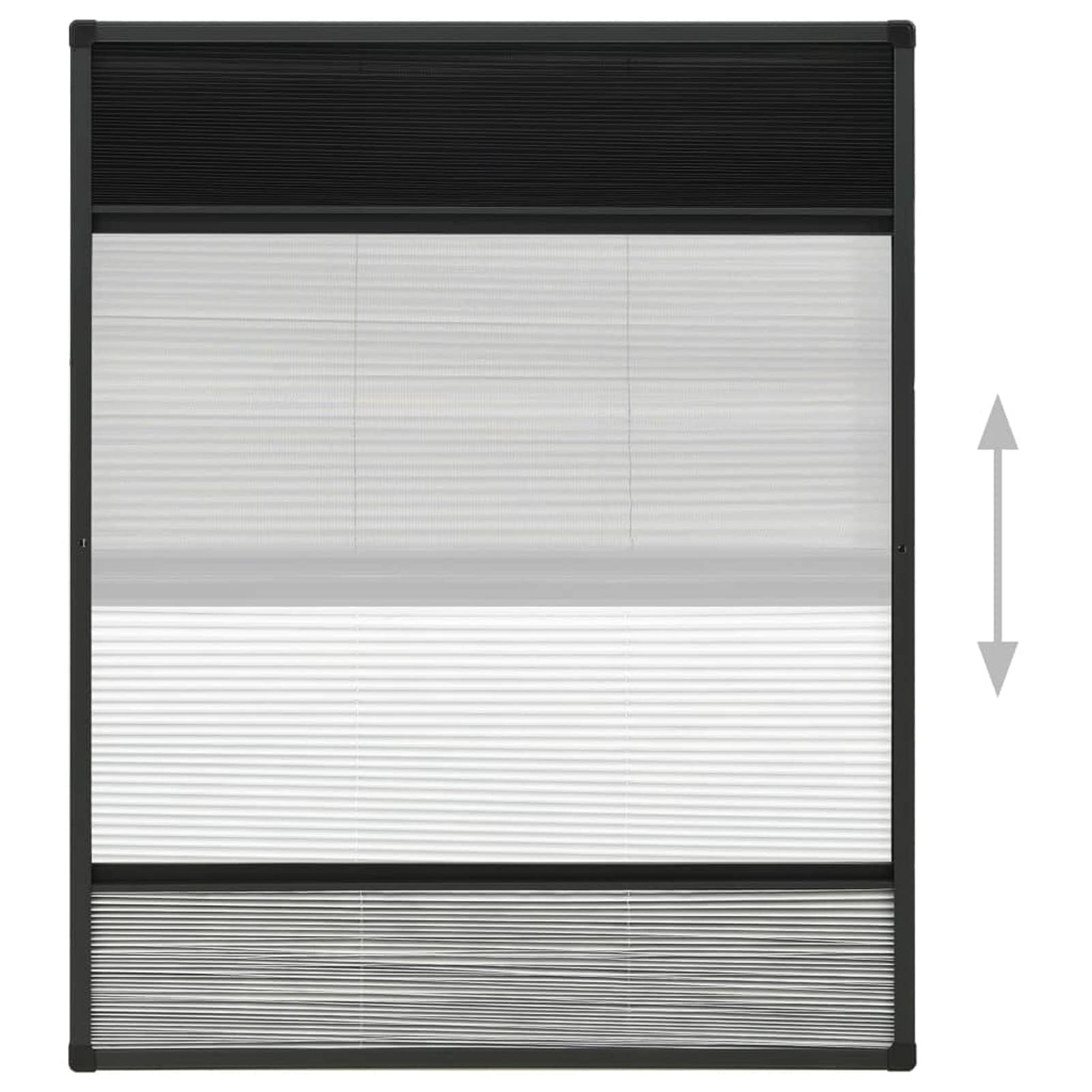 Tidyard Insektenschutz mit Jalousie Plissee für Fenster Fliegengitter Dachfenster Mückenschutz Sonnenschutz Sichtschutz Aluminium 60x80cm