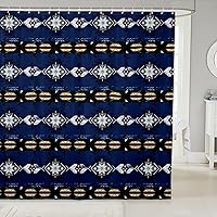 Vista 26 de Cortina de baño azteca de 72 pulgadas de ancho x 72 pulgadas de largo, cortina de ducha étnica tribal con flechas occidentales, juego de cortina