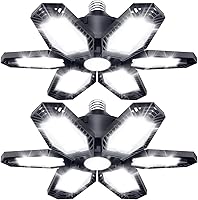 Vista 11 de TANBABY Luz LED mejorada para garaje, luz de techo LED deformable de 150 W, 15000 lm, E26/E27, iluminación de garaje con bombilla de 6+1 paneles