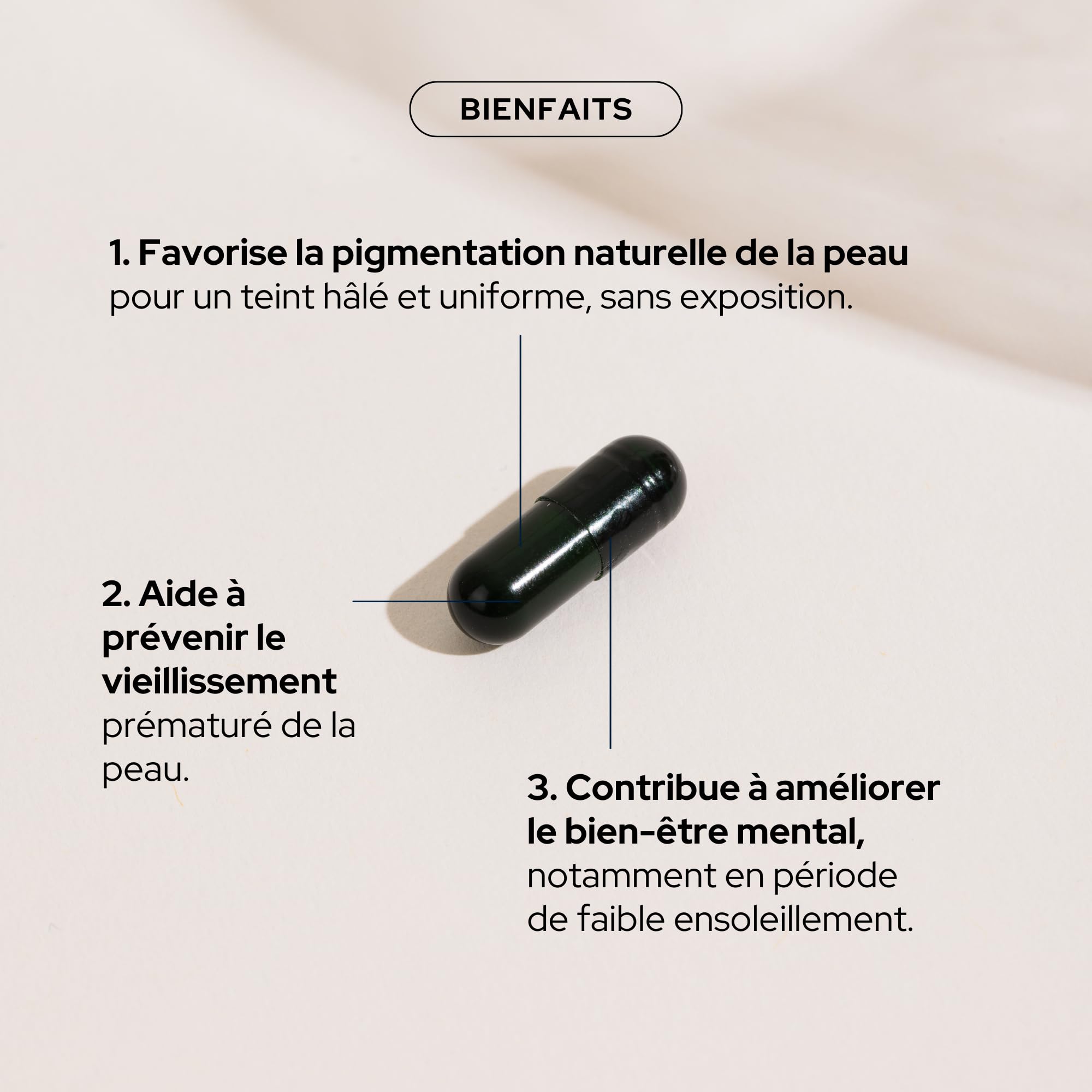 EPYCURE - Cure Autobronzante - Teint Hâlé et Bronzé Naturel sans Soleil - 98% Naturel - Pigments Végétaux, Urucum, Vitamines & Minéraux - 1 Mois - Tous Types de Peaux - Vegan - Fabriqué en France