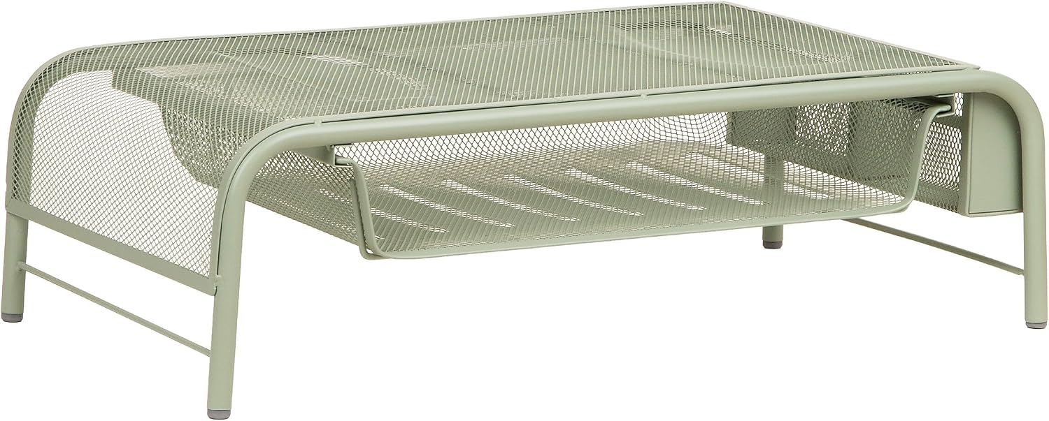 STAPLES Monitor Stand with Paper Tray, Green