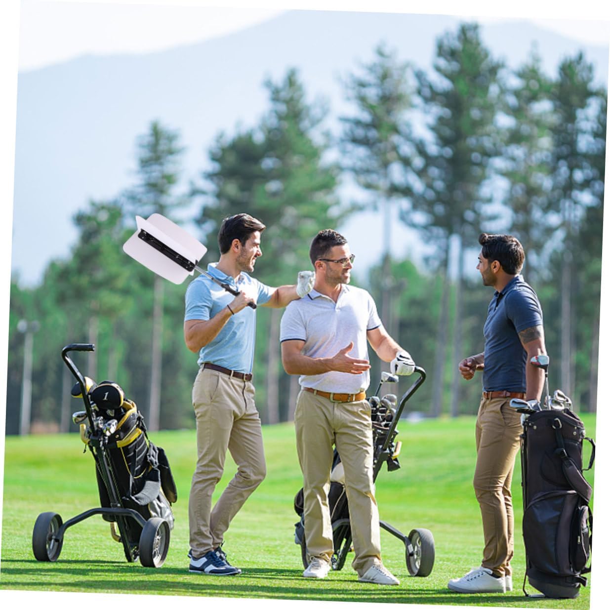 Golf Swing Trainer Practice Aid Fan Plastic Wind Resistance Swing Exerciser for Golfers White for Training and Warm-up