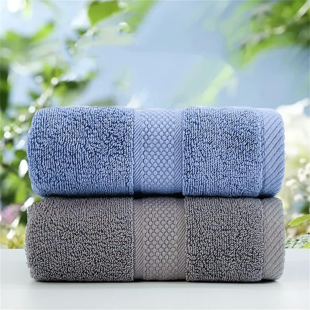 2 Packs of Towels Cotton Wash and Bath Water-Absorbent Men's and Women's Soft Couple Handkerchiefs(A)