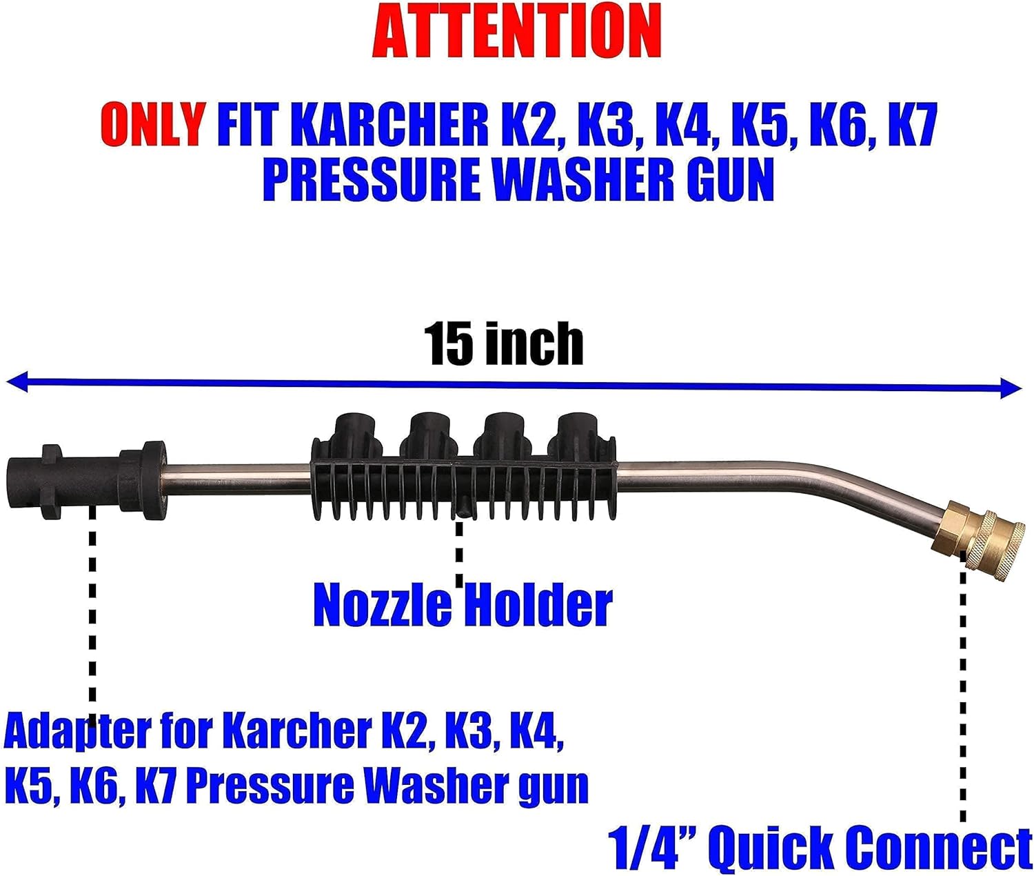 M MINGLE Foam Cannon, Pressure Washer Wand Extension Adapter, Compatible with Karcher K2, K3, K4, K5, K6, K7 Pressure Washer, 1/4 Inch Quick Connector
