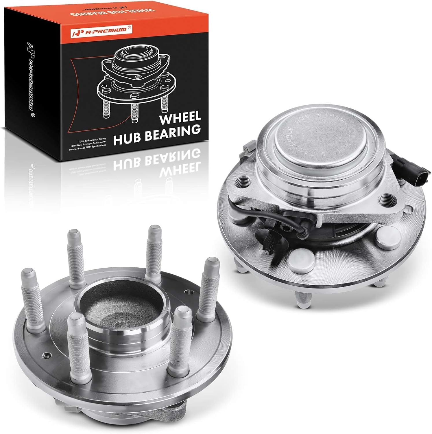 A-Premium 2 x Front Wheel Bearing and Hub Assembly with ABS & 6-Lug Compatible with Chevy & GMC & Cadillac - 2014-2020 - Silverado, Suburban, Sierra, Yukon XL, Escalade ESV, RWD Only