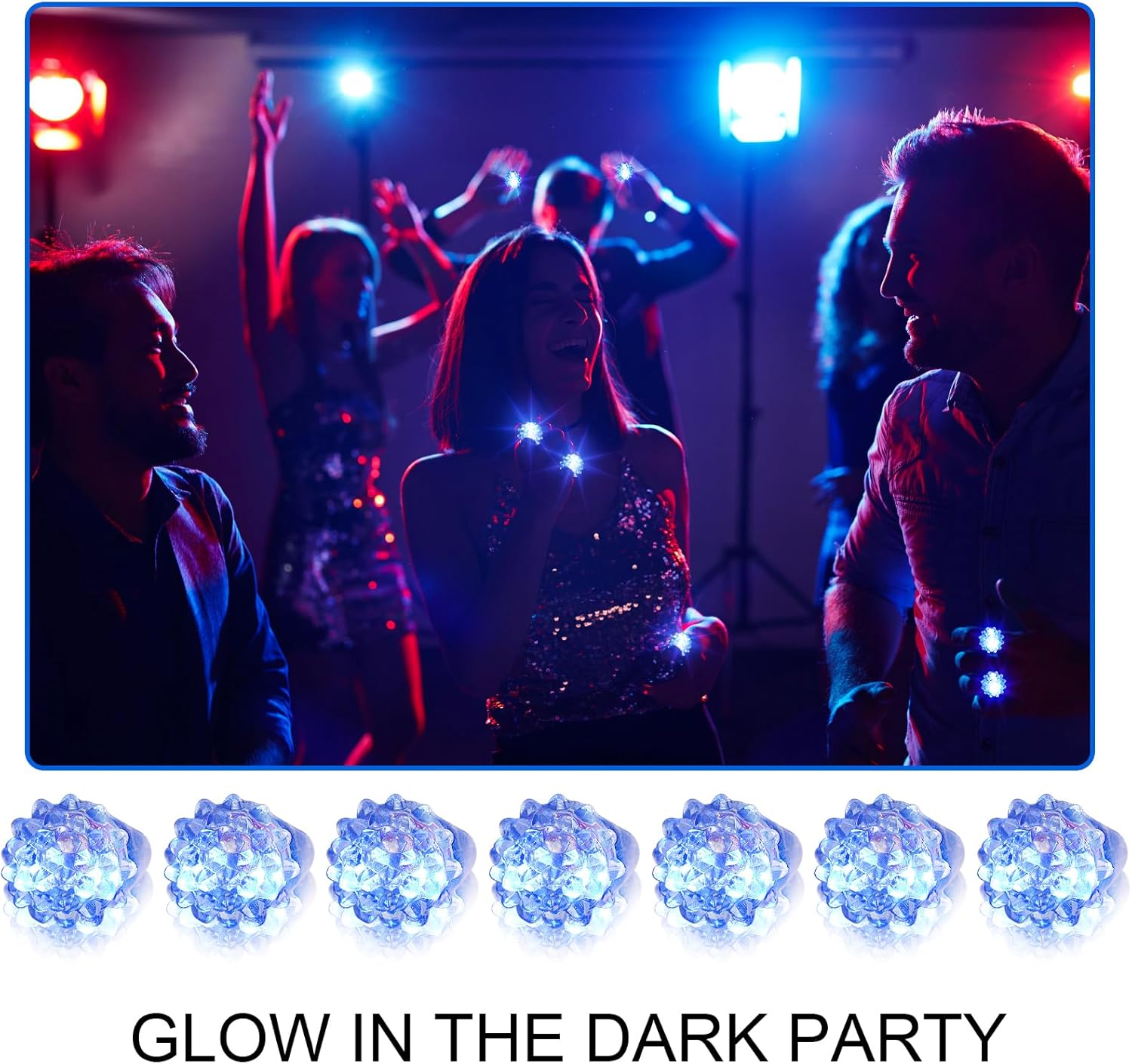 LACGO LED Flashing Finger Toys - Blinking Bumpy Finger Toys Finger Light Adult Novelty Favor Glow up Flashing Finger Gift for Easter Party Birthday Classroom Prizes