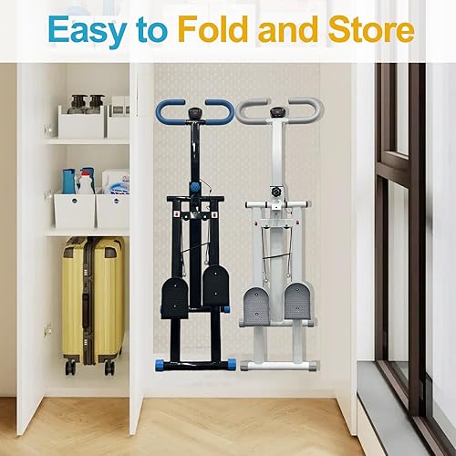 Miniatura 9 de Máquina paso a paso con asas ajustables, máquina de ejercicio paso a paso compacta con pantalla LCD para entrenamiento cardiovascular en casa