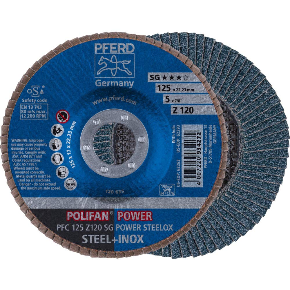 Disco a lamelle PFERD POLIFAN PFC 125 Z 120 SG POWER STEELOX