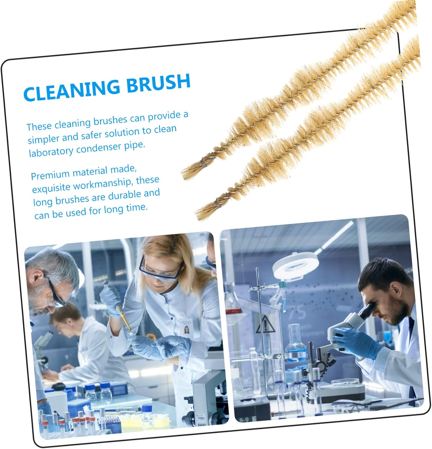 2pcs Laboratory Tube Cleaning Brush Ergonomic Design for Condenser Cleaning for Home Office School and Research Use Lightweight and Portable Lab Brushes
