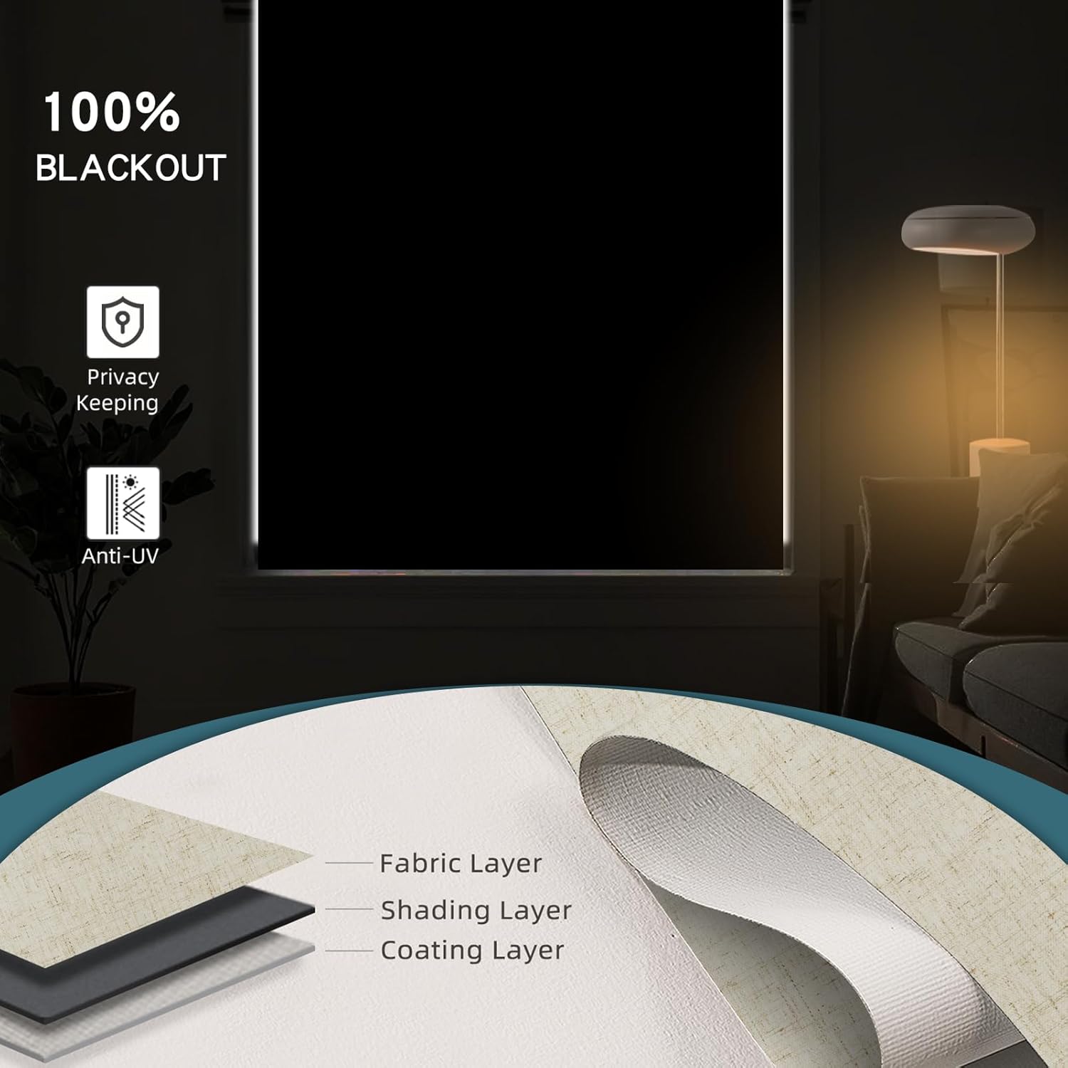 Motorized Roller Shade, 100% Blackout Smart Window Blinds Work with Homekit, Alexa, Google Home, Remote Control, Electric Blinds with USB/Solar Pannel,Custom up110''Wx120''H,Linen Stone 3