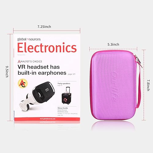 Miniatura 6 de Ourlife Bolsa rígida de viaje para cámaras digitales y de acción, accesorios para niños pequeños, color morado