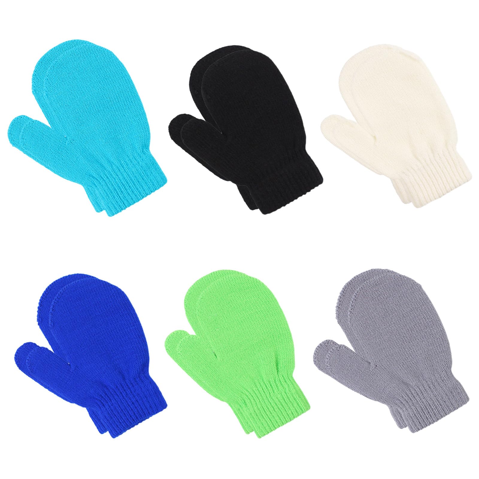 Peecabe Toddler Mittens Baby Boys Knitted Gloves Kids Stretch Mittens Soft Toddler Gloves For Girls Fall Winter