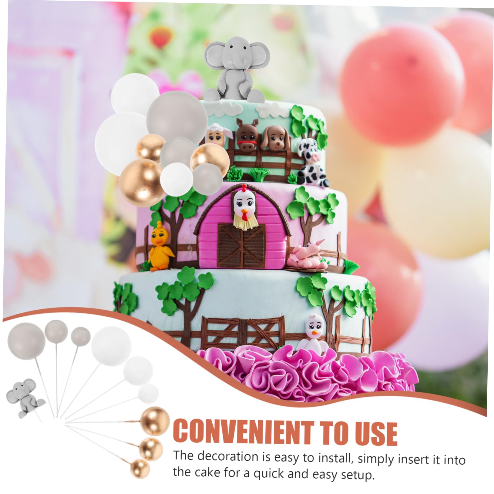 Cabilock 5sätze Cake Topper Für Babyparty Und Geburtstagsfeier Teiliges Rostfreiem Und Polymer Niedliches Design Für Unvergessliche Feiern