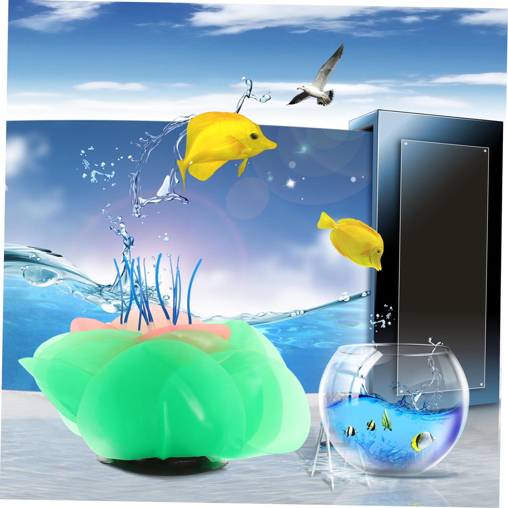 Kisangel 5 Piezas De Adornos para Acuario Marino Decoración De Tanque Plantas Artificiales Adorno De Coral De Silicona