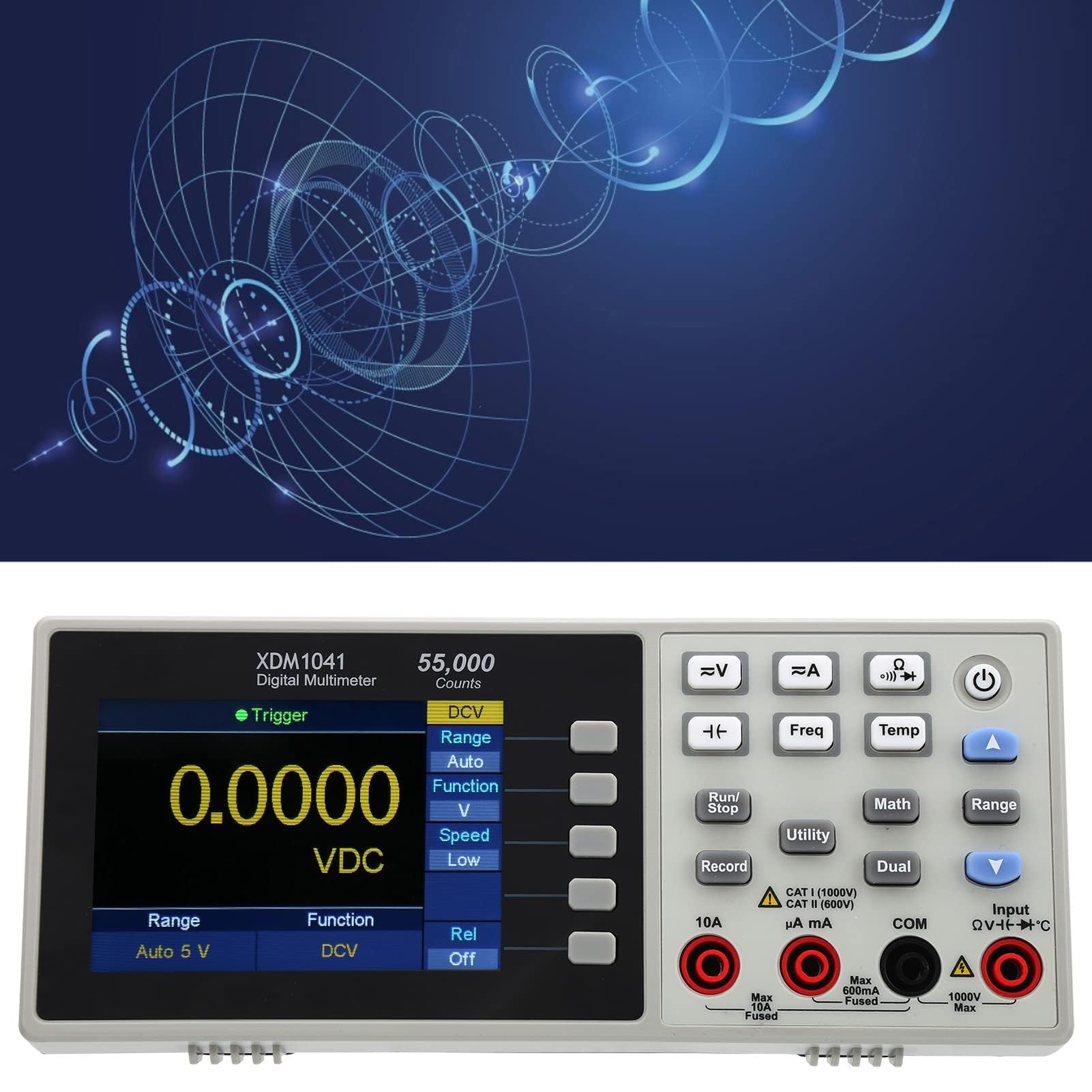 Multímetro, multímetro digital XDM1041 3.7in LCD Mini Multímetro digital de escritorio Medidor de temperatura de valor eficaz verdadero Medidor para instrumentos, laboratorios(EU Plug)