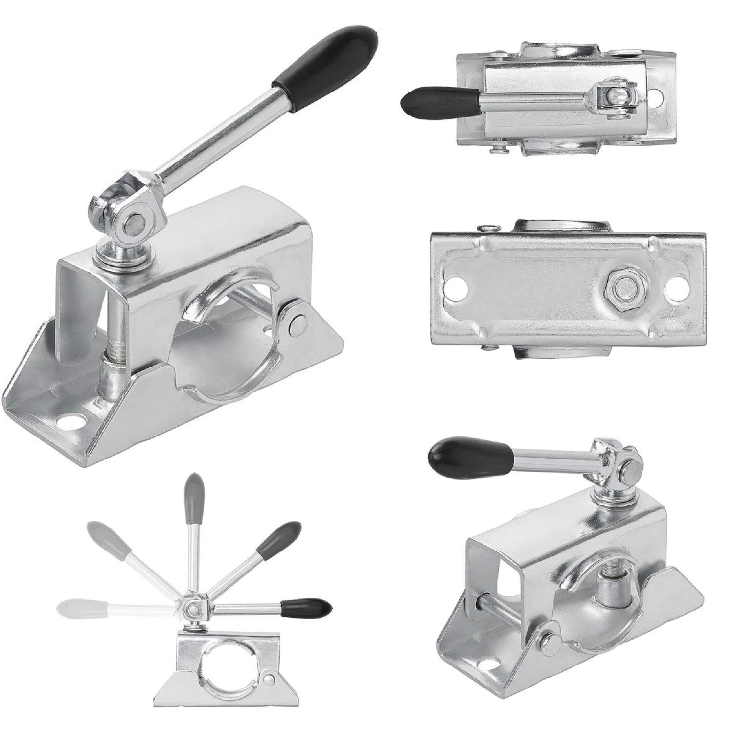 Preiswert & Gut Anhänger Zubehör Set – Stützrad Anhänger 260x85 mm Luft-Reifen Kunststoff-Felge bis 300kg Traglast – stützrad Halterung Ø 48 mm Stahl verzinkt Klemmschelle für Anhänger