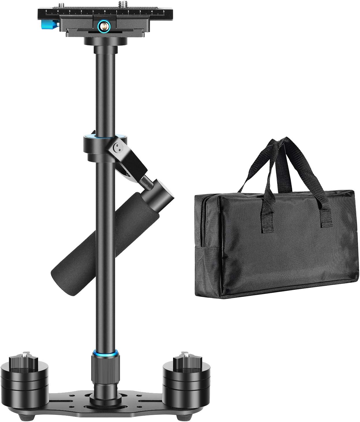 Neewer Aluminium Alloy 24 inches/60 Centimeters Handheld Stabilizer with 1/4 3/8 inch Screw Quick Shoe Plate for Canon Nikon Sony and Other DSLR Camera Video DV up to 6.6 pounds/3 kilograms (Black)