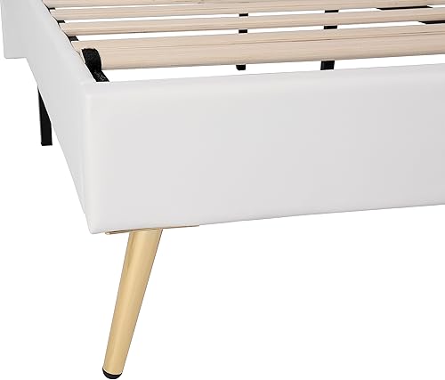 Miniatura 9 de Moderna base de cama de madera maciza de tamaño matrimonial para niños con cabecera en forma de corona, marco de cama tapizado de princesa con luces