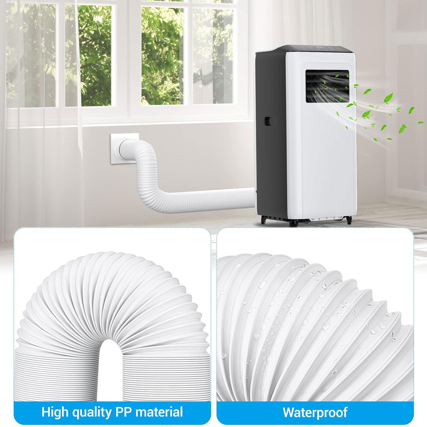 3M Tubo Scarico Climatizzatore Portatile,Estensibile Mobile Aria Condizionata Tubo,Diametro 150 mm,Flessibile In Pvc,Per Impianti Di Climatizzazione,Asciugatrici E Cappe Aspiranti