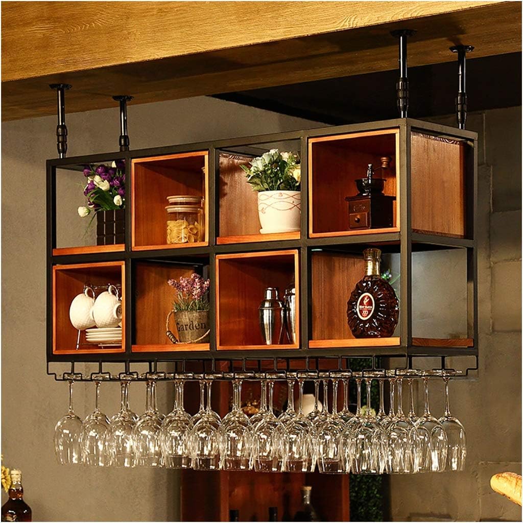 Wine Cabinet Wine Solid Wood Wine Rack Wine Rack Cabinet and Wine Multi-Function Wine Rack Retro Style Home Bar Kitchen (Various Styles) 180cm