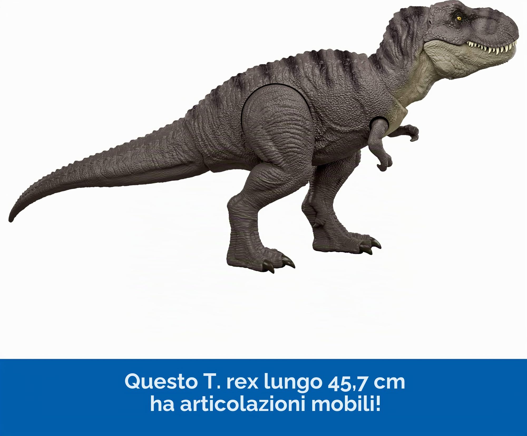 Mattel Jurassic World Attacco al Laboratorio JGM16 - T-Rex, Figura per Bambini, Dinosauro, Grande Giocattolo di Dinosauro Movibile, Lunghezza Totale: circa 46,4 cm, da 4 anni in su, Verde