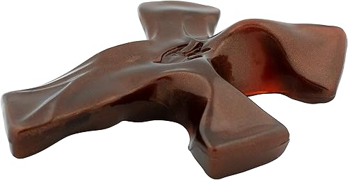 Vista 2 de La cruz original de Not So Plain Jane (caoba) Se adapta cómodamente en la palma de tu mano Gran regalo cristiano para primera comunión, Caoba