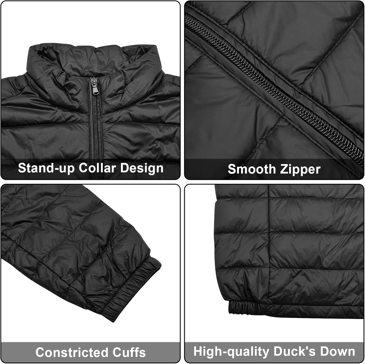 Men's Quilted Lightwight Puffer Jacket, Down Jacket Coats with Pockets, Portable Wi... - Image 5