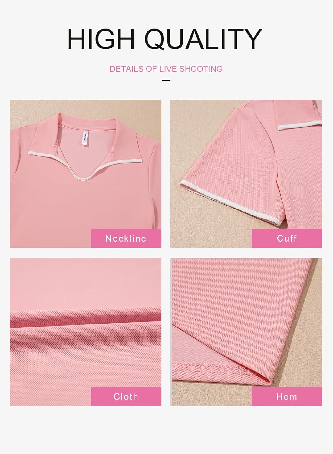 Dokotoo Women's Quick Dry Golf Polo Shirts Short Sleeve Tshirts Collared V Neck Tennis Shirt Workout Tops - Image 4