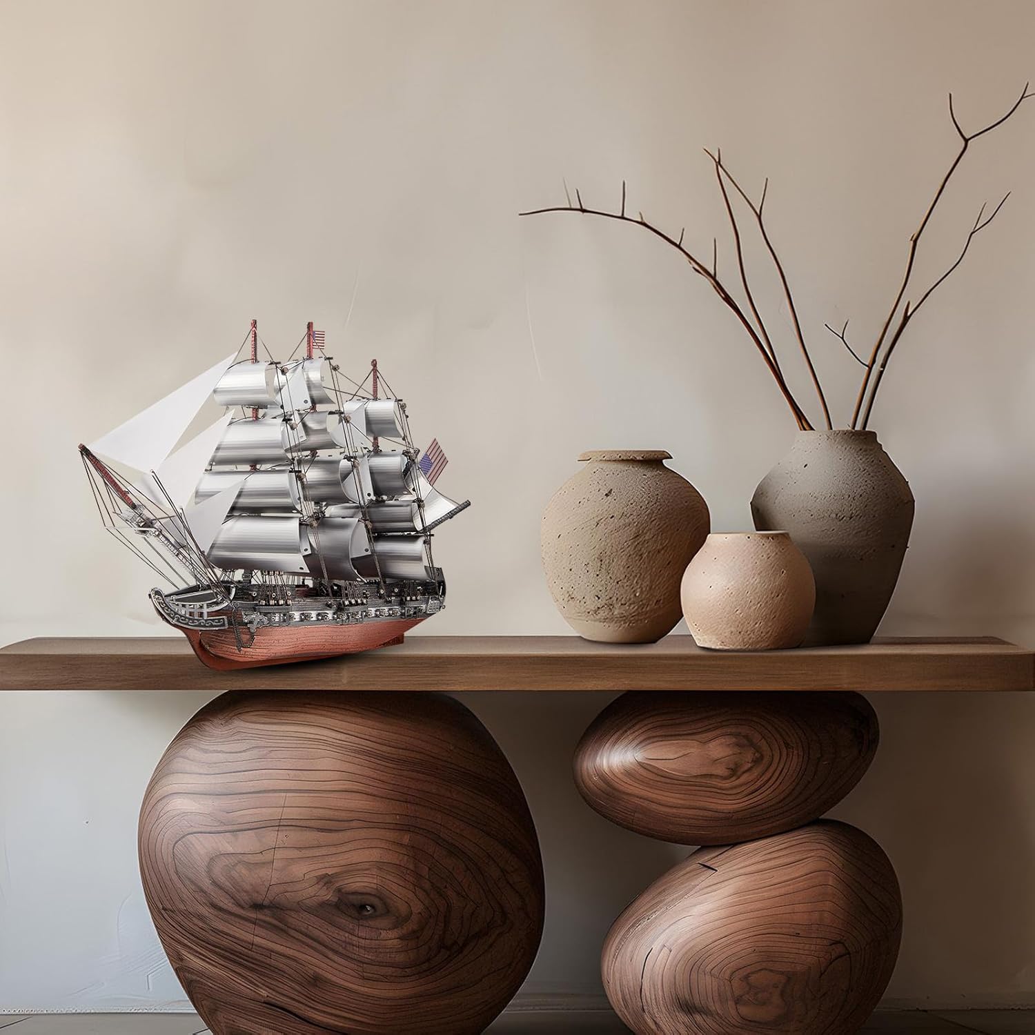 Piececool 3D Metal Puzzles, USS Constitution Sailing Boat Models for Adults Sailing Frigate Warship Sailboat Ship Model Building Kits Hobby Crafts for Adults Creative Gift Ideas Birthday Christmas