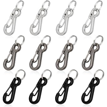 12 Sets Mini Carabiner Hooks Small Carabiner Key Ring with Metal Spring Set 2.5 cm Removable Carabiner Hook Key Ring Rings for Backpack Dog Lead Fishing