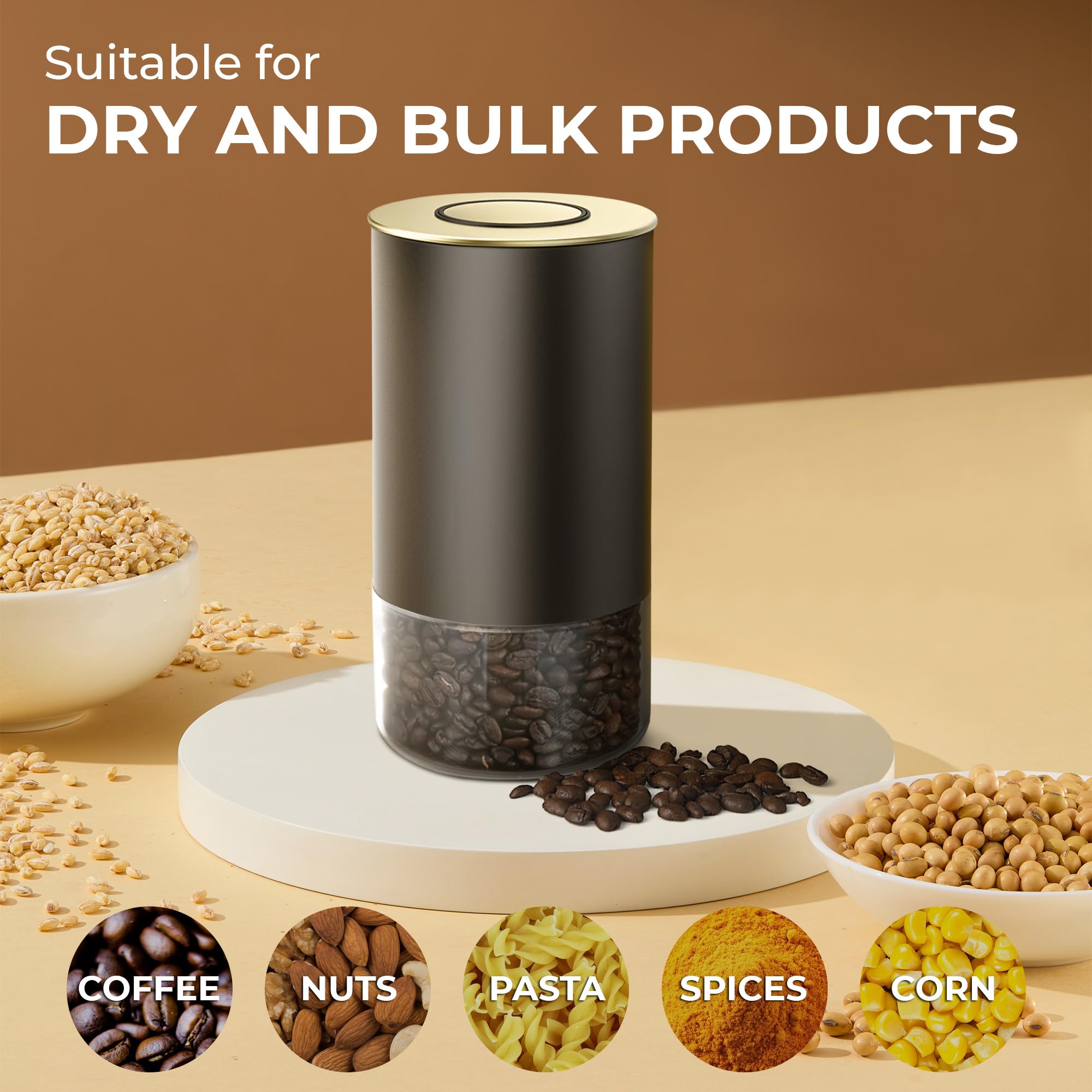 Amazon.com: Kaffe Glass Coffee Canister (12oz) w/Airtight Lid