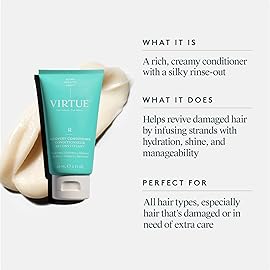 VIRTUE Recovery Conditioner with Keratin Hydrates, Softens, and Renews Damaged Hair, Sulfate Free, Color Safe