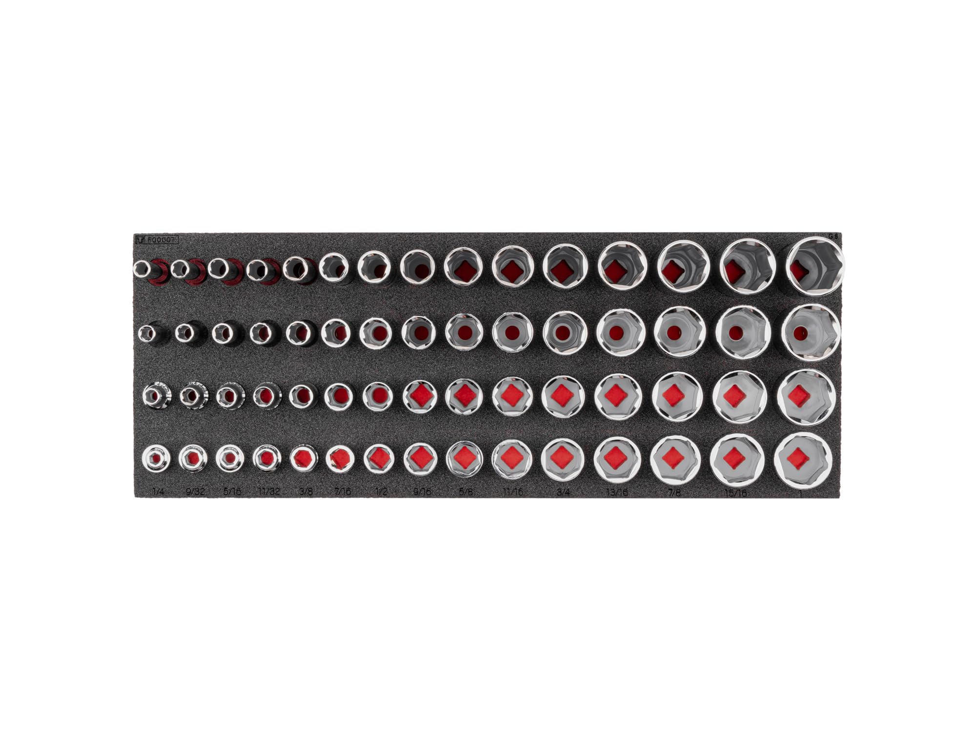 3/8 Inch Drive 6-Point Socket Set, 60-Piece | SHD91800 | Extra-Shallow, Shallow, Semi-Deep, and Deep, 1/4 - 1 in., Foam Organizer