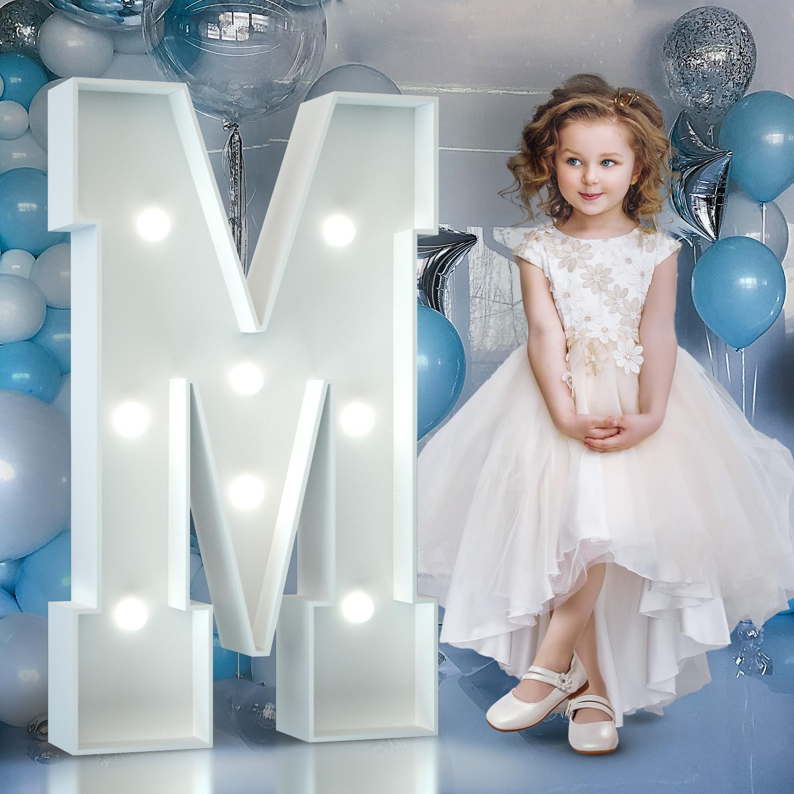 4FT Light Up Numbers Birthday Decoration Large Marquee Numbers 1 for 1st 18th 21st Birthday Party Decor Wedding, Big Number Frame Foam Cardboard Mosaic Arch Stand Pre-Cut Numbers — view 16